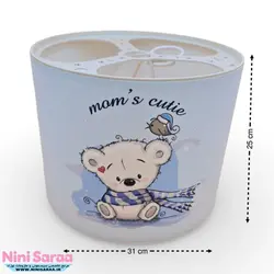سرویس لوستر،آباژور،ساعت و جای دستمال نوزاد برند مامز کیوتی(momscutie) مدل 4 تکه طرح کوالا رنگ آبی- خرید مستقیم از تولید کننده