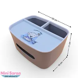سرویس لوستر،آباژور،ساعت و جای دستمال نوزاد برند مامز کیوتی(momscutie) مدل 4 تکه طرح کوالا رنگ آبی- خرید مستقیم از تولید کننده