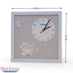 سرویس لوستر،آباژور،ساعت و جای دستمال نوزاد برند مامز کیوتی(momscutie) مدل 4 تکه طرح خرگوش و ماه- خرید مستقیم از تولید کننده