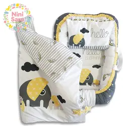 تشک گارد دار 3 تکه نوزاد از برند مامز کیوتی طرح فیل- قیمت با تخفیف ویژه