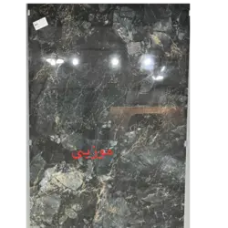 سرامیک اسلب موزبی مشکی نانو پولیش براق 120*240 نوین سرام مشکی رگه دار طرح سنگ