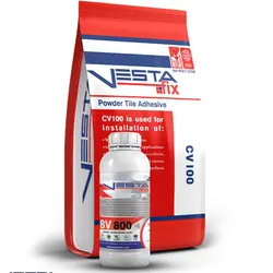 چسب کاشی پودری CV100 وستا شیمی 2 جزئی به همراه مکمل BV800