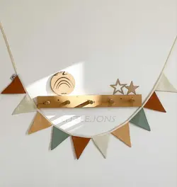 ریسه ۱۰ تکه مثلثی آجری نخودی