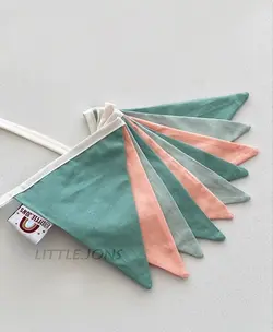 ریسه 10 تکه مثلثی سبز صورتی