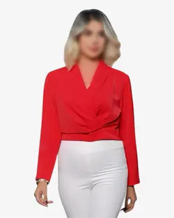 شومیز چپ و راست یقه هفت قرمز