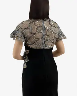 لباس مجلسی بلند زنانه کار شده زن زیبا
