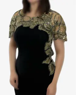 لباس مجلسی بلند زنانه کار شده زن زیبا