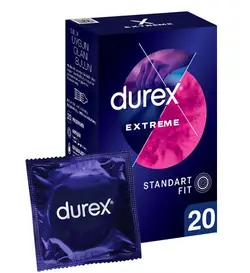 کاندوم خاردار تاخیری دورکس · خرید کاندوم دورکس 20 عددی DUREX EXTREME STANDART FIT