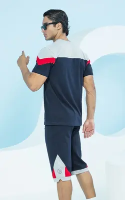 ست مردانه تیشرت تکه دوزی و شلوارک