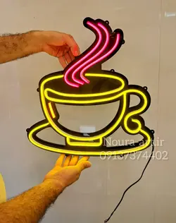 تابلو نئون طرح قهوه فنجان کافه کافی شاپ قهوه ترب پی اسنپ پی