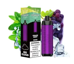 ویپ یکبار مصرف کرون بار الفاخر نعنا انگور ۸۰۰۰ پاف Crown Bar Al Fakher Grape Mint 8000 Puffs Disposable Vape