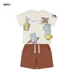 تیشرت و شلوارک پسرانه طرح fun - سانلی کیدز
