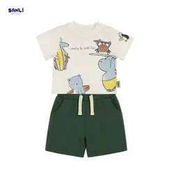 تیشرت و شلوارک پسرانه طرح fun - سانلی کیدز