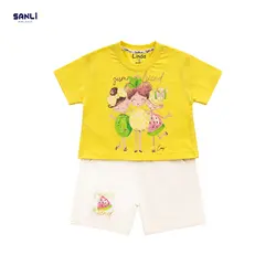 تیشرت و شلوارک دخترانه طرح summer - سانلی کیدز