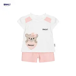 تیشرت و شلوارک طرح hello - سانلی کیدز