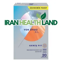 کاندوم دورکس مدل بسیار نازک سایز بزرگ XL بسته 20 عددی Yok Otesi