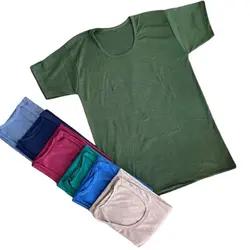زیرپوش آستین دار پلی استر پنبه مردانه رنگی 4XL ( 6 عددی )