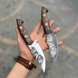 چاقو شکاری اودین سفارشی چوب گردو درجه ۱ استاد حسین نوری