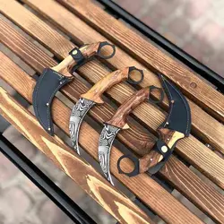 چاقو کارامبیت طرح دمشقی فولادی
