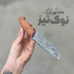 چاقو شکاری جدید طرح دمشقی(با غلاف)
