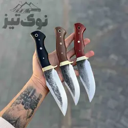 چاقو شکاری درجه ۱ فولادی دست ساز استاد هادی فضلی( در ۳ جنس مختلف دسته)