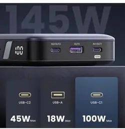 پاوربانک یوگرین UGREEN 25000mAh 145W Two-Way Fast Charging Power Bank PB205 گارانتی رسمی 6 ماهه گجت