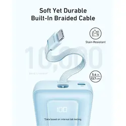 پاوربانک انکر ANKER ZOLO POWERCORE 1000MAH PD 30W BULT IN USB-C CABLE a1688 گارانتی رسمی 6 ماهه گجت