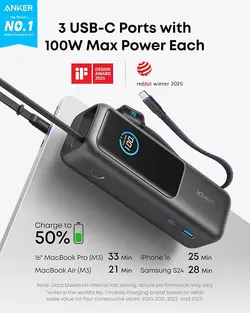 پاوربانک لپتاپ انکر Anker Laptop Power Bank (25K, 165W) a1695 گارانتی رسمی 6 ماهه گجت
