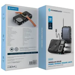 پاوربانک پاورولوژی Powerology 16000mAh Solar Power / FM Radio / Speaker / Light گارانتی رسمی 6 ماهه گجت