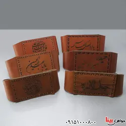 کبیر امام جواد روی پوست آهو با لوله حرز نقره و بازوبند چرمی _کد:24479