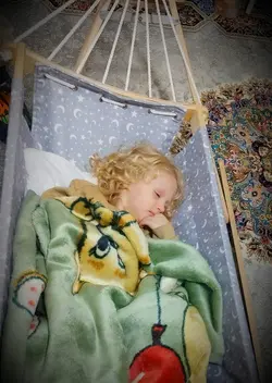 گهواره  نوزاد  ننو  ماهسون  اورجینال  با پارچه  ترک درجه 1 همراه با پشه بند