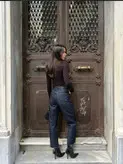 شلوار جین سرمه ای تیرهzara