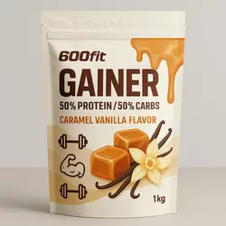 گینر 50-50 با طعم وانیل و کارامل وزن 1000 گرم
