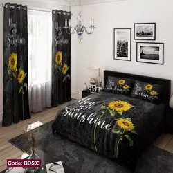 خرید قسطی ست کامل ژورنالی روتختی 6 تیکه شامل لحاف ملافه کشدار 2 عدد روبالشی کد BD503 (پس کرایه)