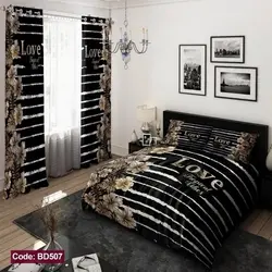 خرید قسطی ست کامل ژورنالی روتختی 6 تیکه شامل لحاف ملافه کشدار 2 عدد روبالشی کد BD507 (پس کرایه)