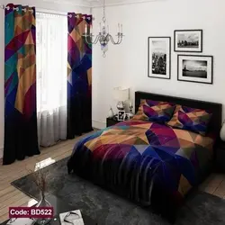 خرید قسطی ست کامل ژورنالی روتختی 6 تیکه شامل لحاف ملافه کشدار 2 عدد روبالشی کد BD522 (پس کرایه)