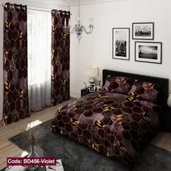 خرید قسطی ست کامل ژورنالی روتختی 6 تیکه شامل لحاف ملافه کشدار 2 عدد روبالشی کد BD456 (پس کرایه)