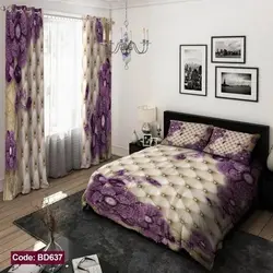 خرید قسطی ست کامل ژورنالی روتختی 6 تیکه شامل لحاف ملافه کشدار 4 عدد روبالشی کد BD637 (پس کرایه)
