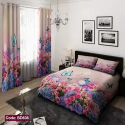 خرید قسطی ست کامل ژورنالی روتختی 6 تیکه شامل لحاف ملافه کشدار 4 عدد روبالشی کد BD636 (پس کرایه)