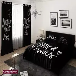 خرید قسطی ست کامل ژورنالی روتختی 6 تیکه شامل لحاف ملافه کشدار 4 عدد روبالشی کد BD774 (پس کرایه)