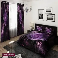 خرید قسطی ست کامل ژورنالی روتختی 6 تیکه شامل لحاف ملافه کشدار 4 عدد روبالشی کد BD1051 (پس کرایه)