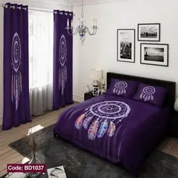 خرید قسطی ست کامل ژورنالی روتختی 6 تیکه شامل لحاف ملافه کشدار 4 عدد روبالشی کد BD1037 (پس کرایه)