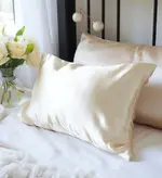 روبالشی ساتن ساده پرمه_رنگ کرم روشن