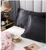 روبالشی ساتن ساده پرمه_رنگ مشکی