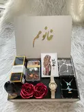 (ارسال رایگان) باکس هدیه چوبی لوکس| ساعت،ادکلن،اکسسوری زنانه شیک ویژه روز زن و ولنتاین