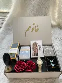 (ارسال رایگان) باکس هدیه چوبی لوکس| ساعت،ادکلن،اکسسوری زنانه شیک ویژه روز زن و ولنتاین