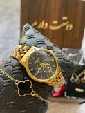 باکس هدیه ویژه روز زن | ست اکسسوری شیک با ساعت، گردنبند، عروسک و رز ربانی| مناسب هدیه مناسبتی + ارسال رایگان