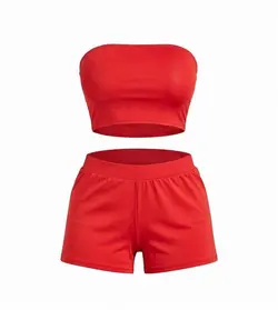 ست دکلته و شلوارک نخی زنانه برند boohoo انگلیس