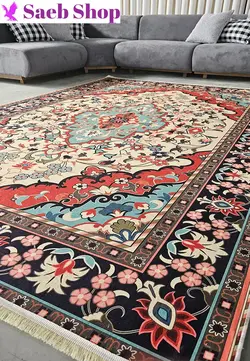 فرش اسلیمی گلستان گل | فرش گبه صائب | کد : h155 - صائب شاپ
