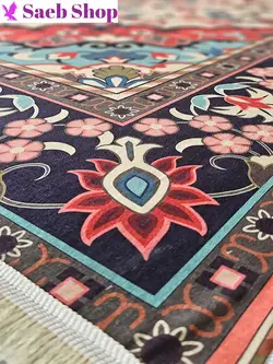 فرش اسلیمی گلستان گل | فرش گبه صائب | کد : h155 - صائب شاپ